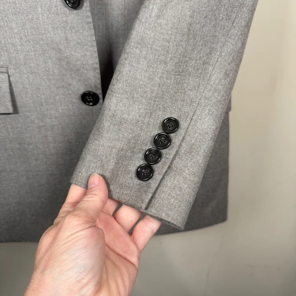 J. Crew Ludlow Vitale Barberis Canonico Flannel Slim 100% Wool Blazer 36R